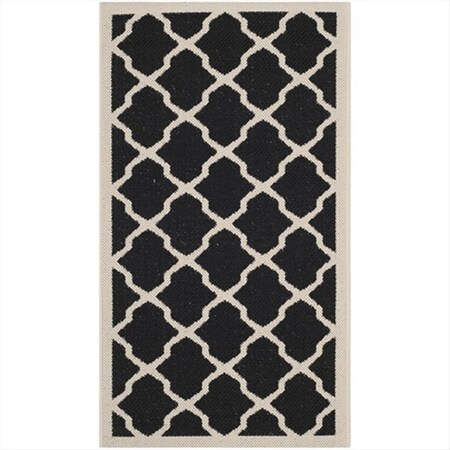 Safavieh 2 Ft. X 3 Ft. -7 In. Accent Indoor-Outdoor Courtyard- Black And Beige- Machine Made Rug CY6903-266-2